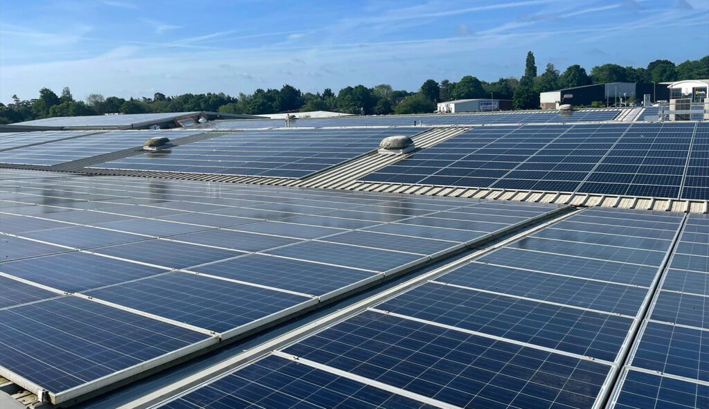 Solar panel installation at Glasswells, Suffolk