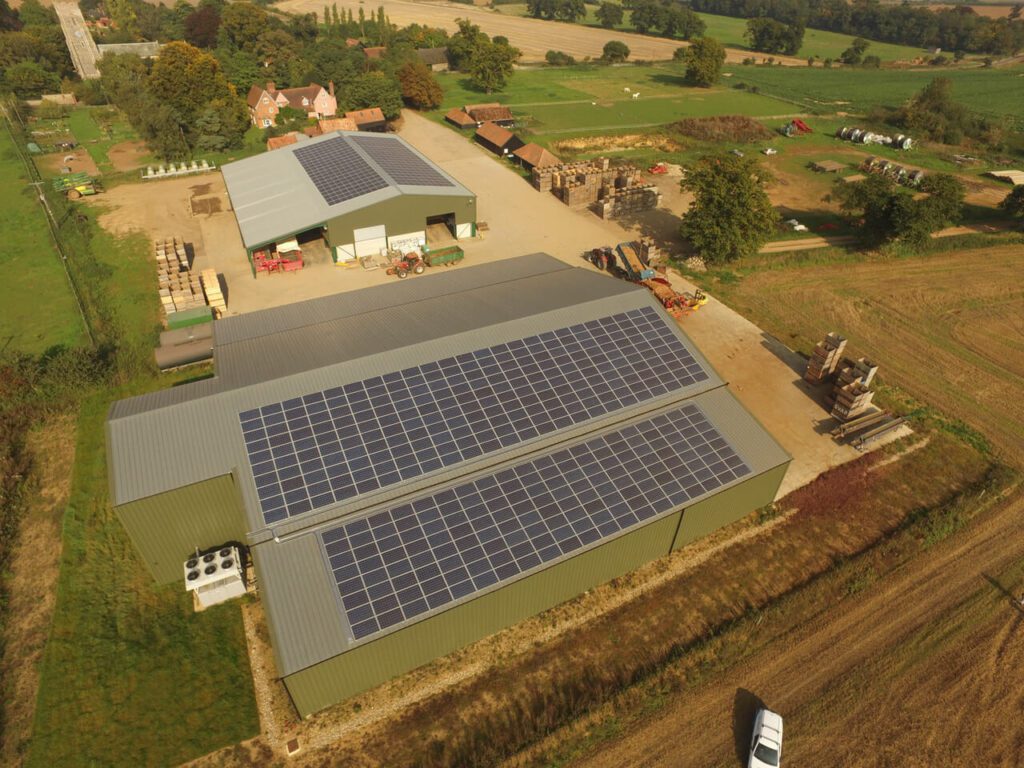 Solar panel installation at Greenwell Farms, Suffolk