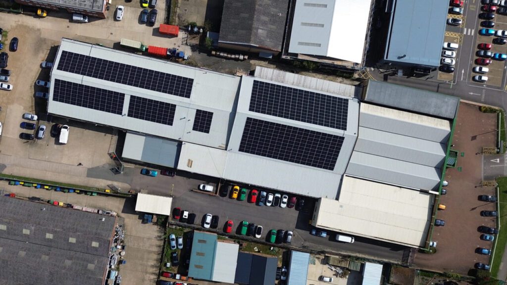 Solar panel installation at Hatters, Bedfordshire