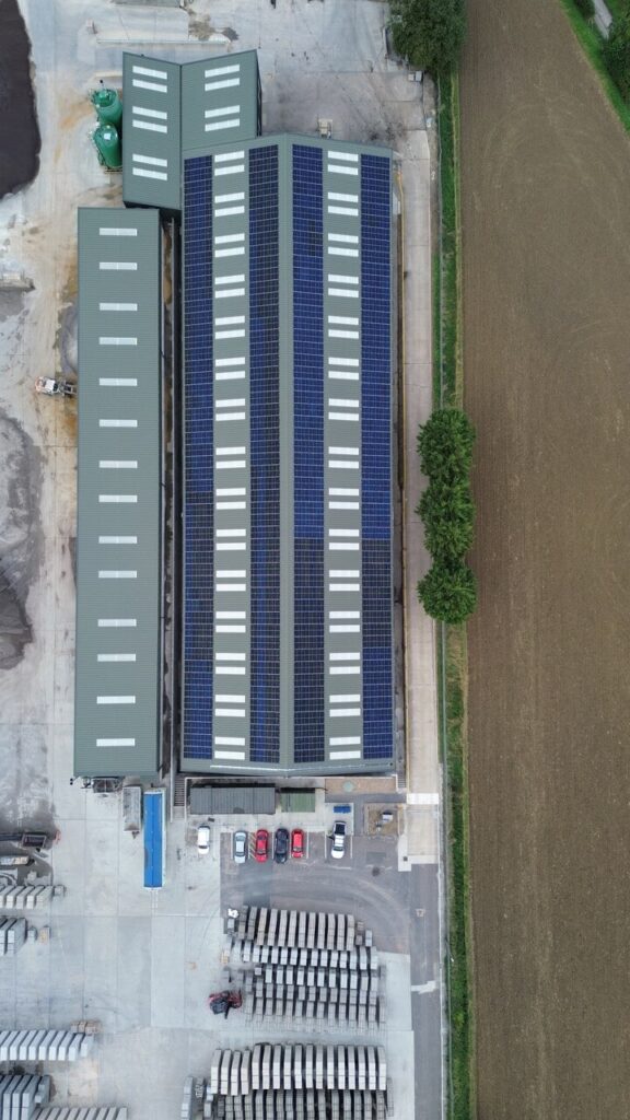Solar panel installation at Haughley Block Plant, Suffolk